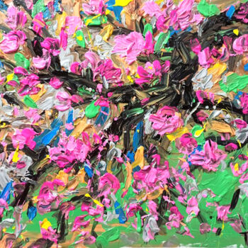 Peinture intitulée "Cherry blossoms 1" par Anh  Tuan Le, Œuvre d'art originale, Acrylique