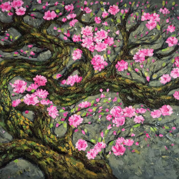 Картина под названием "The cherry blossoms…" - Anh  Tuan Le, Подлинное произведение искусства, Акрил