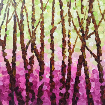 Painting titled "SPRING FOREST 1" by Anh  Tuan Le, Original Artwork, Acrylic