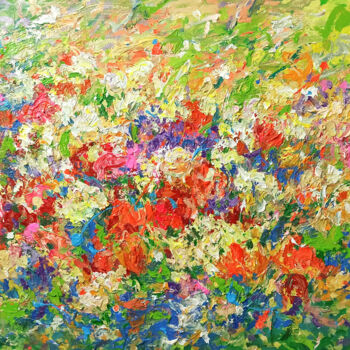 Painting titled "Summer garden" by Anh  Tuan Le, Original Artwork, Acrylic