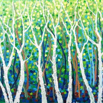 Painting titled "Spring Tree 01" by Anh  Tuan Le, Original Artwork, Acrylic