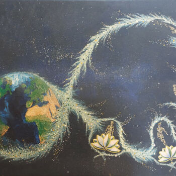 Malarstwo zatytułowany „Ziemskie powroty” autorstwa Ania Cho, Oryginalna praca, Akryl Zamontowany na Drewniana rama noszy