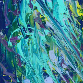 Painting titled "Aqua Blue Act of Co…" by Ania M Milo, Original Artwork, Acrylic
