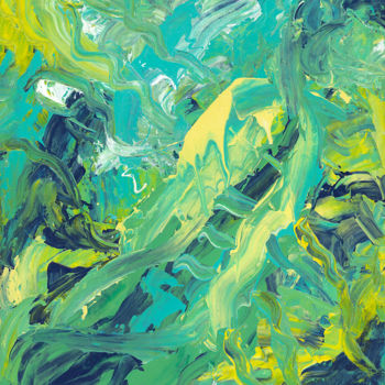 Painting titled "Green Hue Act of Co…" by Ania M Milo, Original Artwork, Acrylic