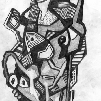 Dessin intitulée "visage pluriel" par Armand Pascal Aniambossou, Œuvre d'art originale, Crayon