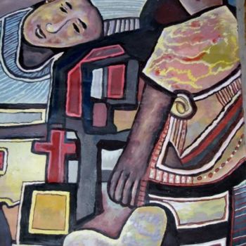 Peinture intitulée "Lamentations" par Armand Pascal Aniambossou, Œuvre d'art originale