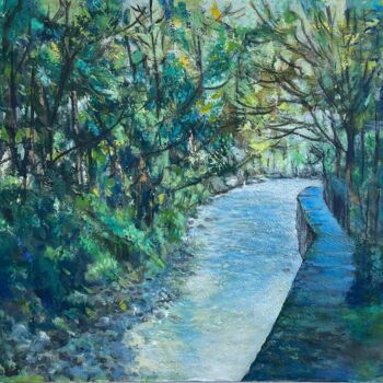 Pintura titulada "“Camino a la fuente”" por Aníbal Riverol, Obra de arte original, Acrílico