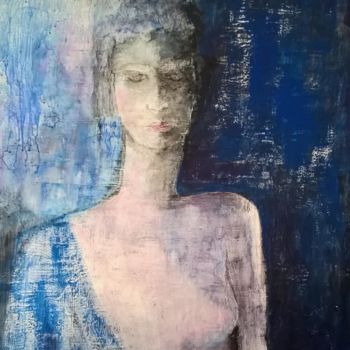 Painting titled "Femme bleue" by Anida Fernez, Original Artwork