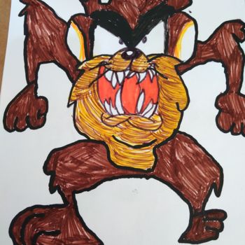 Drawing titled "Taz" by Simionescu Elena, Original Artwork, Marker