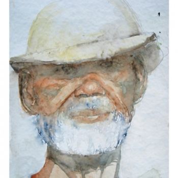 Pintura titulada "Homme au chapeau" por Agnes Druenne, Obra de arte original