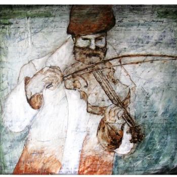 Painting titled "violonista de la ca…" by Agnes Druenne, Original Artwork