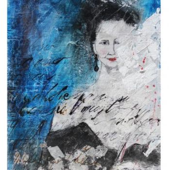 Malerei mit dem Titel "la mujer literaria" von Agnes Druenne, Original-Kunstwerk
