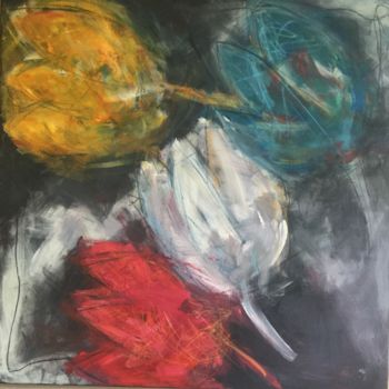 Malerei mit dem Titel "Tulipes" von Amo, Original-Kunstwerk, Acryl