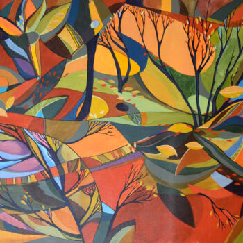 Painting titled "Autumn Splendor - S…" by Aniko Hencz, Original Artwork, Acrylic