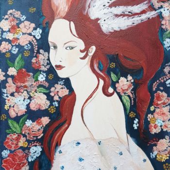 Pittura intitolato "Onion head contessa" da Aniko Murok, Opera d'arte originale, Acrilico