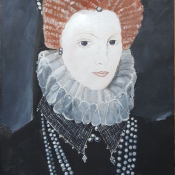 Painting titled "I. Elizabeth" by Aniko Murok, Original Artwork, Acrylic