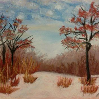 Painting titled "November" by Aniko Trombitasne Varju, Original Artwork, Pastel