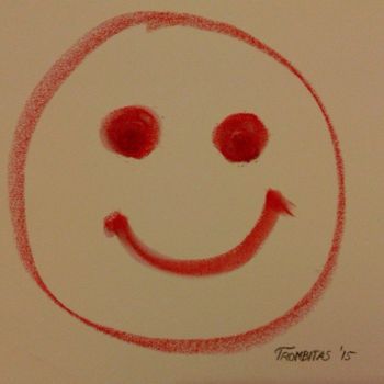 Ζωγραφική με τίτλο "Perfektes Lächeln" από Aniko Trombitasne Varju, Αυθεντικά έργα τέχνης, Παστέλ