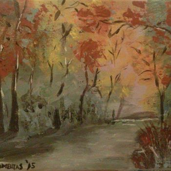 Painting titled "Herbst" by Aniko Trombitasne Varju, Original Artwork, Acrylic