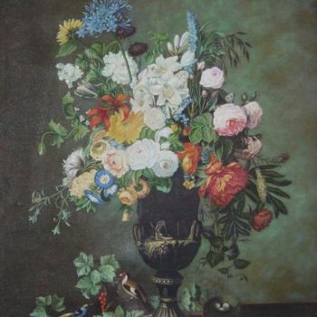 Pintura titulada "Flowers" por Anil Das, Obra de arte original
