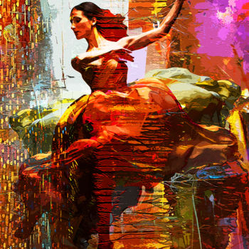 Peinture intitulée "Prima Ballerina" par Anil Kumar, Œuvre d'art originale, Acrylique Monté sur Châssis en bois
