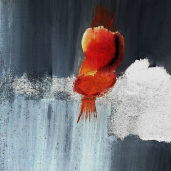 Peinture intitulée ""The Anger"" par Anima E Mela, Œuvre d'art originale, Huile Monté sur Châssis en bois