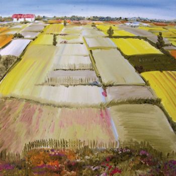 Painting titled "Fields 4" by Animesh Roy, Original Artwork