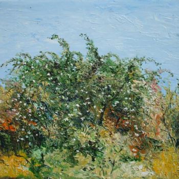 Painting titled "Rose Bush" by Animesh Roy, Original Artwork, Oil