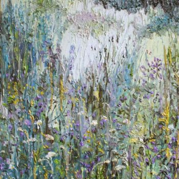 Painting titled "Wild Flowers" by Animesh Roy, Original Artwork, Oil