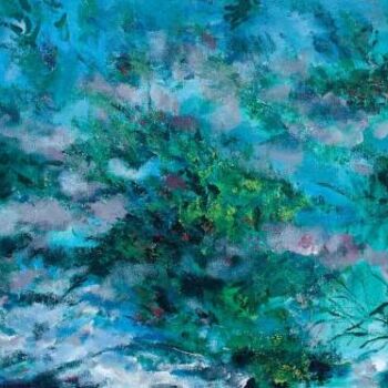 Pittura intitolato "Mist_with_Waterscap…" da Animesh Roy, Opera d'arte originale