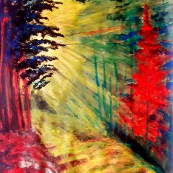 Painting titled "Autumn day" by Anisia Grigor, Original Artwork, Acrylic