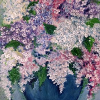 Painting titled "Lilac bouquet" by Anisia Grigor, Original Artwork, Acrylic