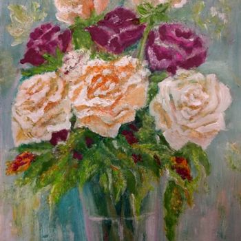 Painting titled "Roses for you" by Anisia Grigor, Original Artwork, Acrylic