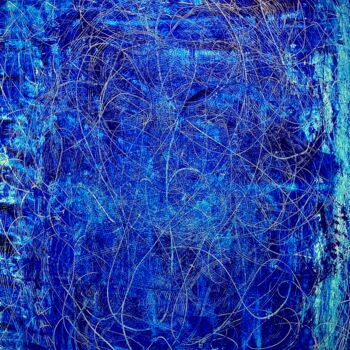 Pittura intitolato "The deep blue sea" da Anissa B, Opera d'arte originale, Acrilico Montato su Cartone