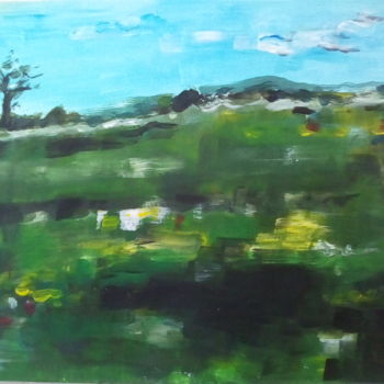 Painting titled "La campagne" by Enis Tayeb, Original Artwork, Acrylic