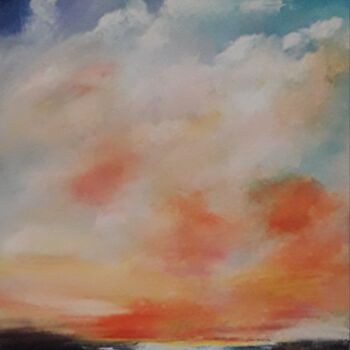 Pittura intitolato "Horizon lointain" da Anita Altomare Moronval, Opera d'arte originale, Olio