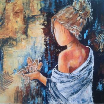 Painting titled "contemplation" by Anita Boche, Original Artwork, Acrylic