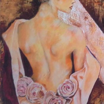 Pintura intitulada "La Belle Rose" por Anita Boche, Obras de arte originais, Acrílico