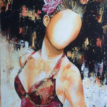 Картина под названием "la coiffure de fleu…" - Anita Boche, Подлинное произведение искусства, Акрил