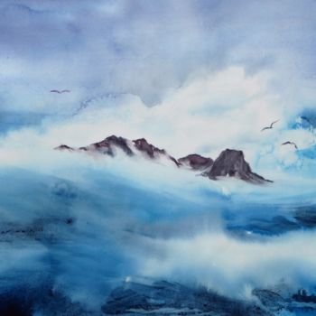 Painting titled "Submersion" by Anita Bruzzo, Original Artwork, Watercolor