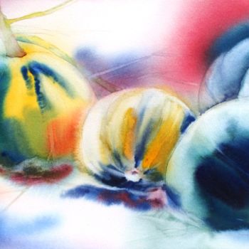 Картина под названием "Bowling" - Anita Bruzzo, Подлинное произведение искусства, Акварель
