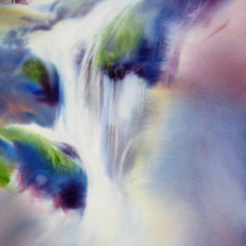 Peinture intitulée "Sur la mousse" par Anita Bruzzo, Œuvre d'art originale, Aquarelle