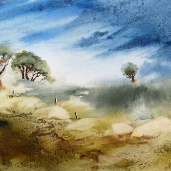 Painting titled "Donegal" by Anita Bruzzo, Original Artwork, Watercolor