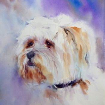 Painting titled "Choupinette" by Anita Bruzzo, Original Artwork, Watercolor