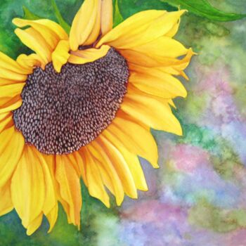 Peinture intitulée "Sunflower" par Anita Burnaz, Œuvre d'art originale, Aquarelle