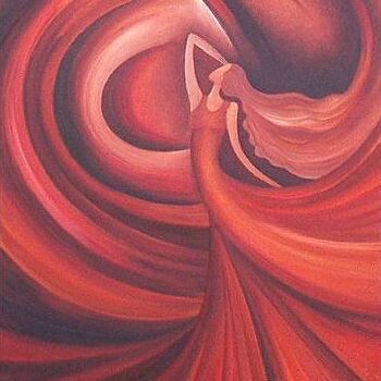Pintura intitulada "Midnight Dance" por Anita Burnaz, Obras de arte originais