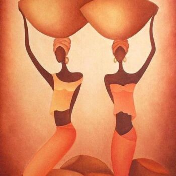 Pintura intitulada "AFRICANA" por Anita Burnaz, Obras de arte originais