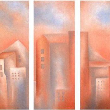 Painting titled "CITY" by Anita Burnaz, Original Artwork