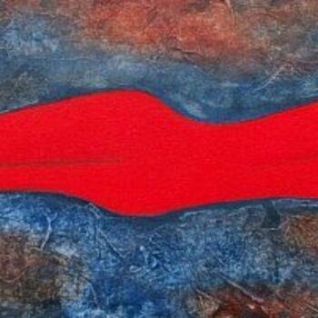 Painting titled "red woman" by Anita Burnaz, Original Artwork