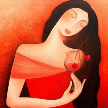 Painting titled "summer wine (detail…" by Anita Burnaz, Original Artwork
